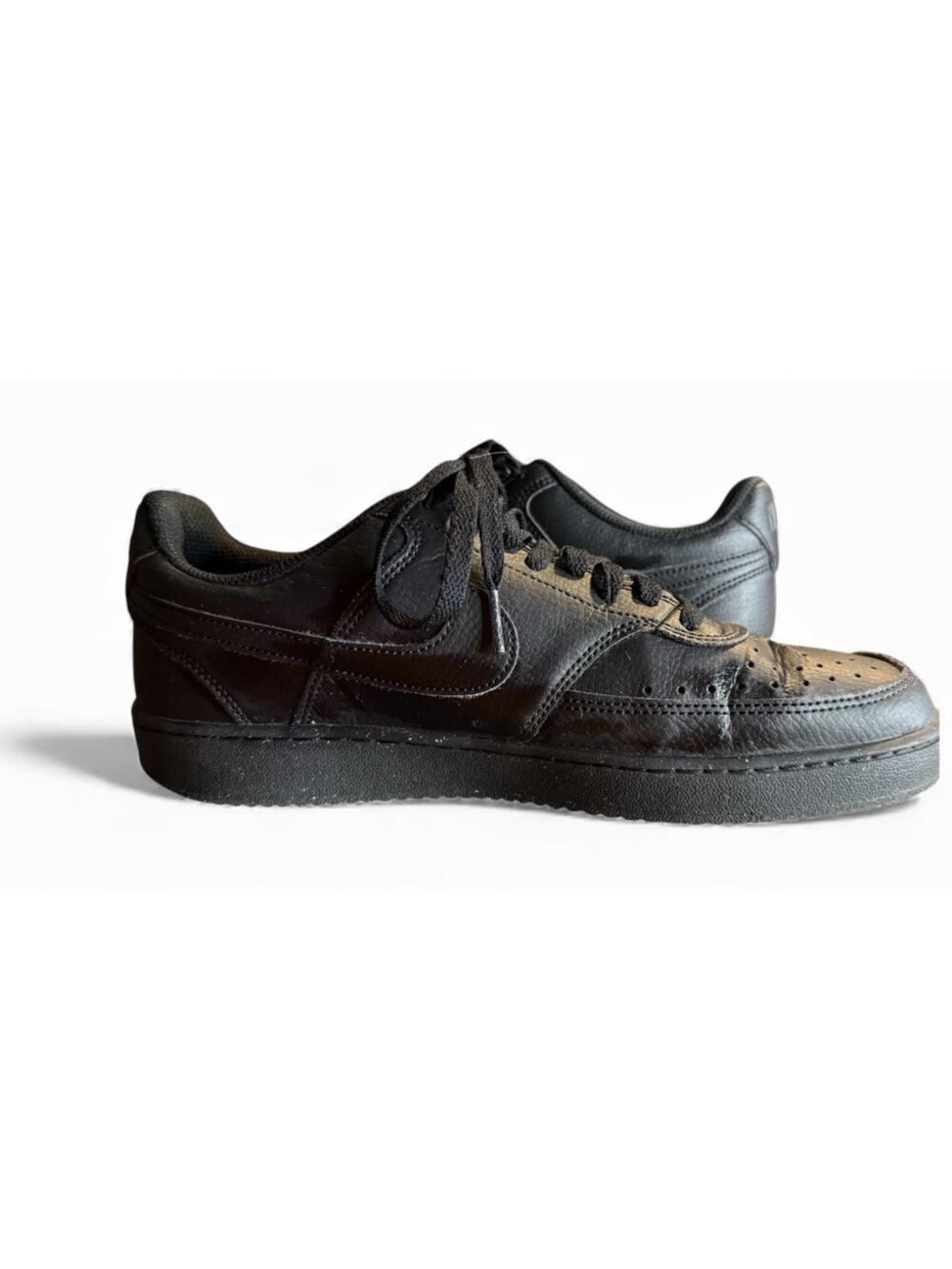 Nike Air Force 1 Low Triple Black Leather Sneakers, DH2987-001, Men's Size 9